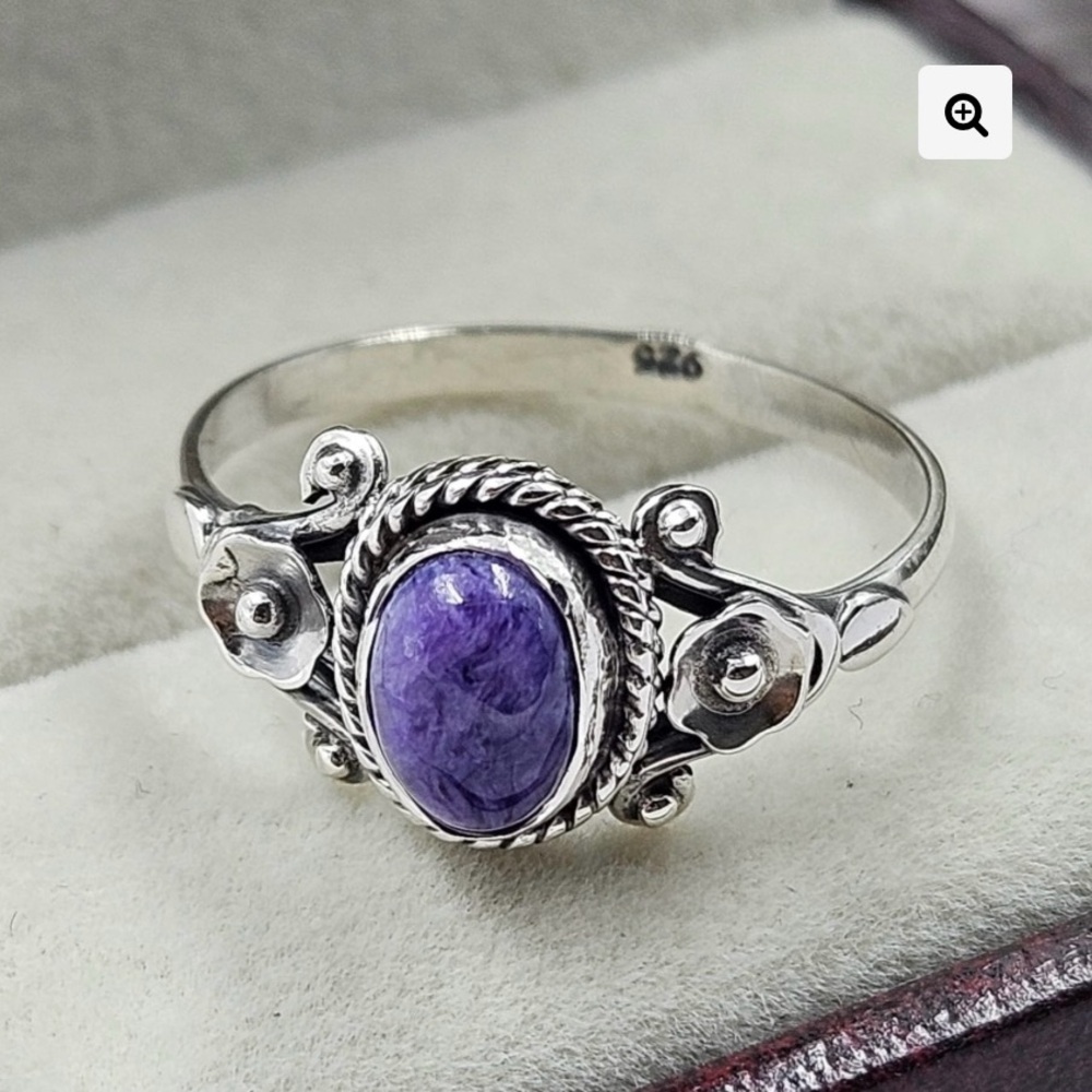 Charoite Ring Sterling Silver (9.25)